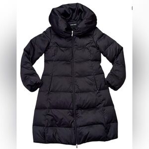Nine West women's puffer coat, featuring a shawl collar. Black Down Jacket